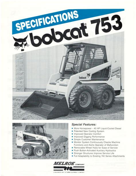 what are specs on a bobcat 753 skid steer|bobcat 753 specs pdf.